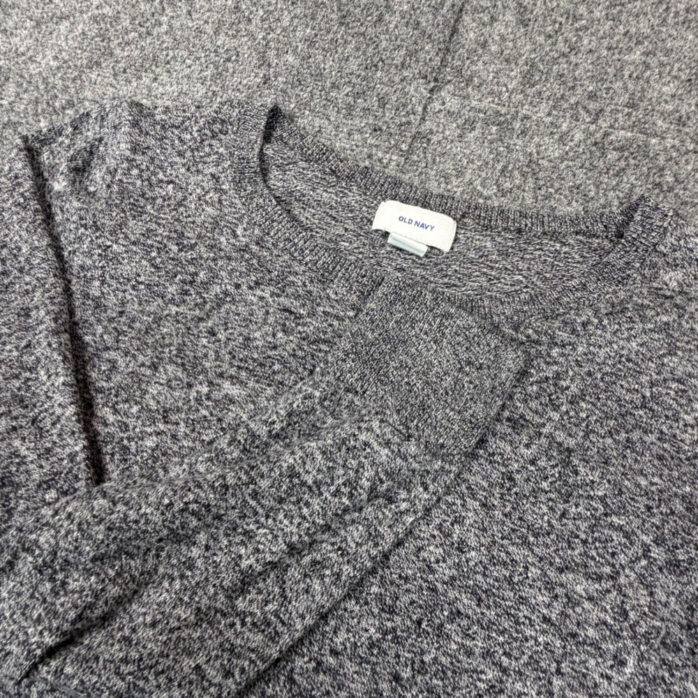 Old Navy Womens Size S Small Marled Grey Crewneck Long Sleeve Knit Sweater